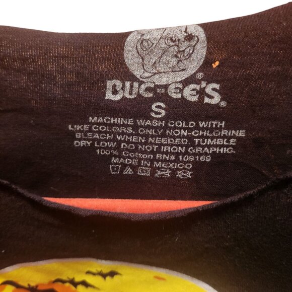 Bucee's LET'S BOO THIS Black Halloween Women's T-Shirt Cropped Custom Sz. Small - Picture 6 of 6